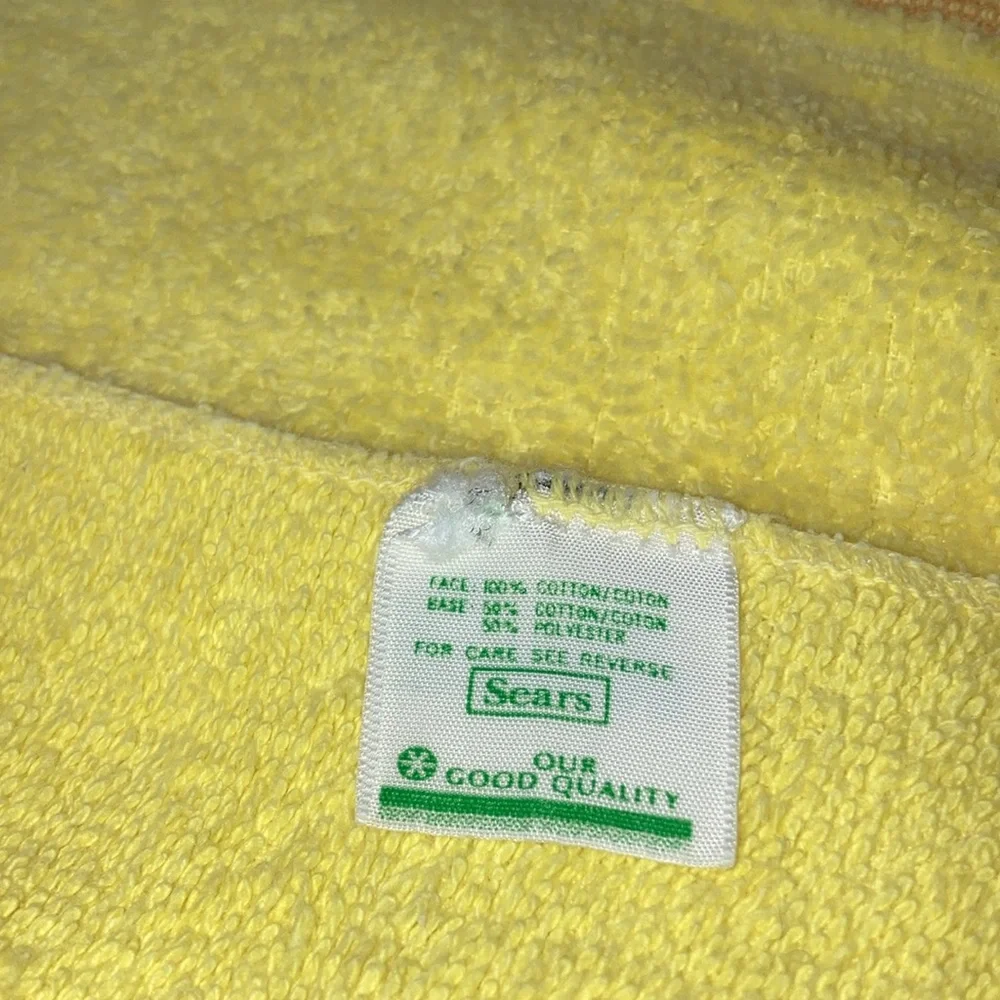 Vintage Sears yellow towel set 100% Cotton! Great Vintage Condition! 15177